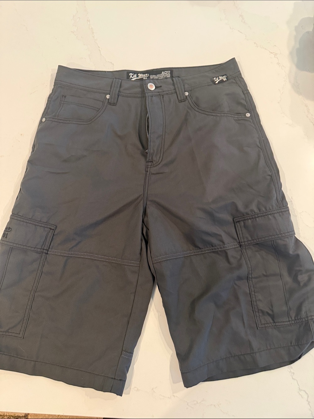 Men’s Charcoal Cargo Shorts with Utility Pockets